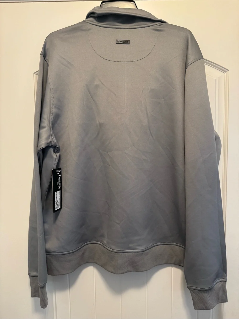 Messi Men's Gray Full-Zip Sweater